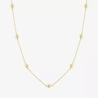 Diamond Addiction (G-H Womens 1/10 CT. T.W. Lab Grown White Diamond 14K Gold Over Silver Sterling Silver Star 16 Inch Pendant Necklace