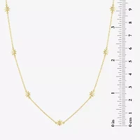 Diamond Addiction (G-H Womens 1/10 CT. T.W. Lab Grown White Diamond 14K Gold Over Silver Sterling Silver Star 16 Inch Pendant Necklace