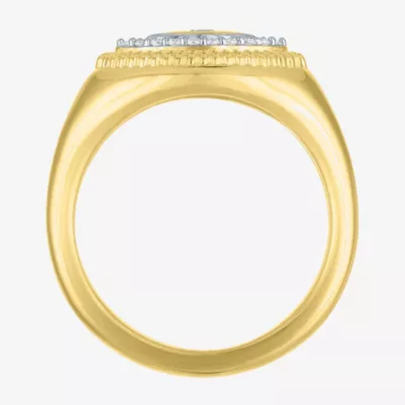 Diamond Addiction (G-H, I1-I2) Womens 1/6 CT. T.W. Lab Grown White 14K Gold Over Silver Sterling Evil Eye Cocktail Ring