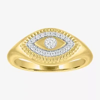 Diamond Addiction (G-H, I1-I2) Womens 1/6 CT. T.W. Lab Grown White 14K Gold Over Silver Sterling Evil Eye Cocktail Ring