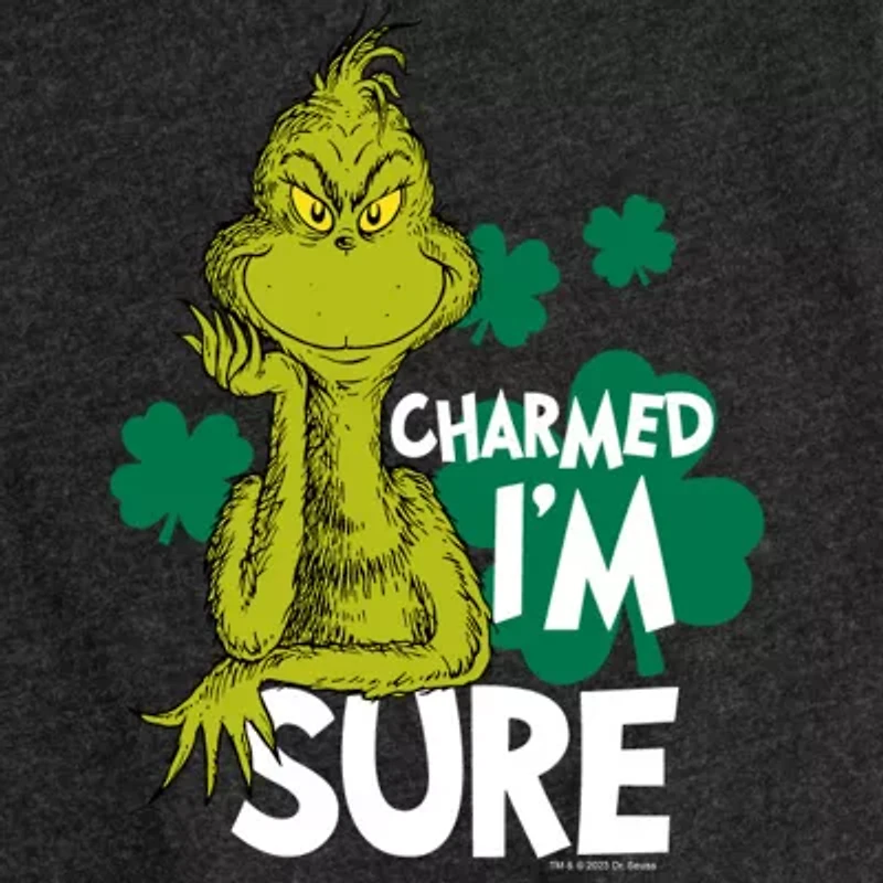 Charmed Im Sure Big Kid Girls Crew Neck Short Sleeve Grinch T-Shirt