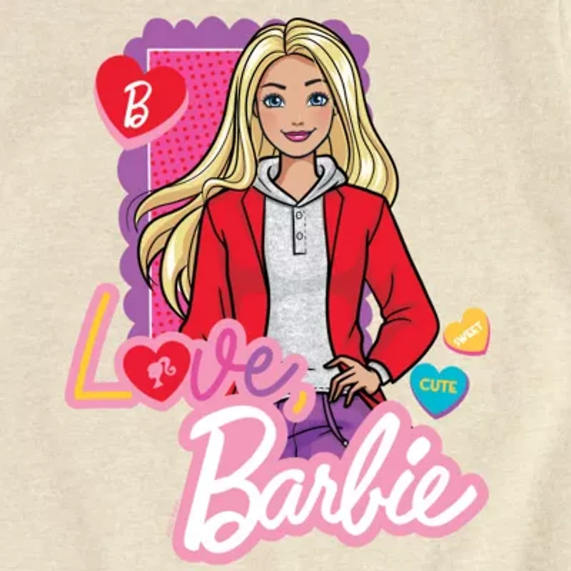 Big Kid Girls Crew Neck Short Sleeve Barbie T-Shirt