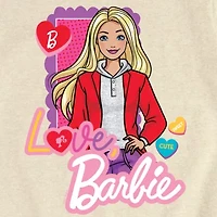 Big Kid Girls Crew Neck Short Sleeve Barbie T-Shirt