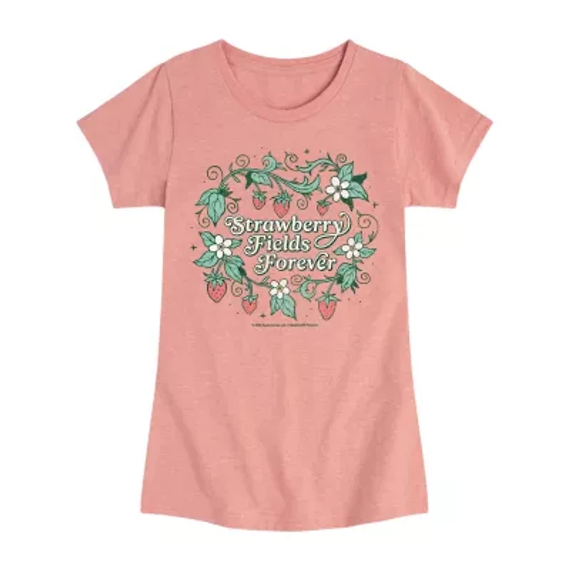 Strawberry Fields Big Kid Girls Crew Neck Short Sleeve The Beatles T-Shirt