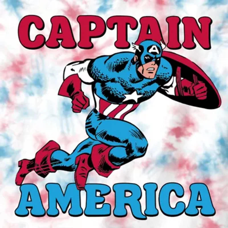 Disney Collection Little & Big Kid Boys Crew Neck Short Sleeve Regular Fit Captain America Graphic T-Shirt