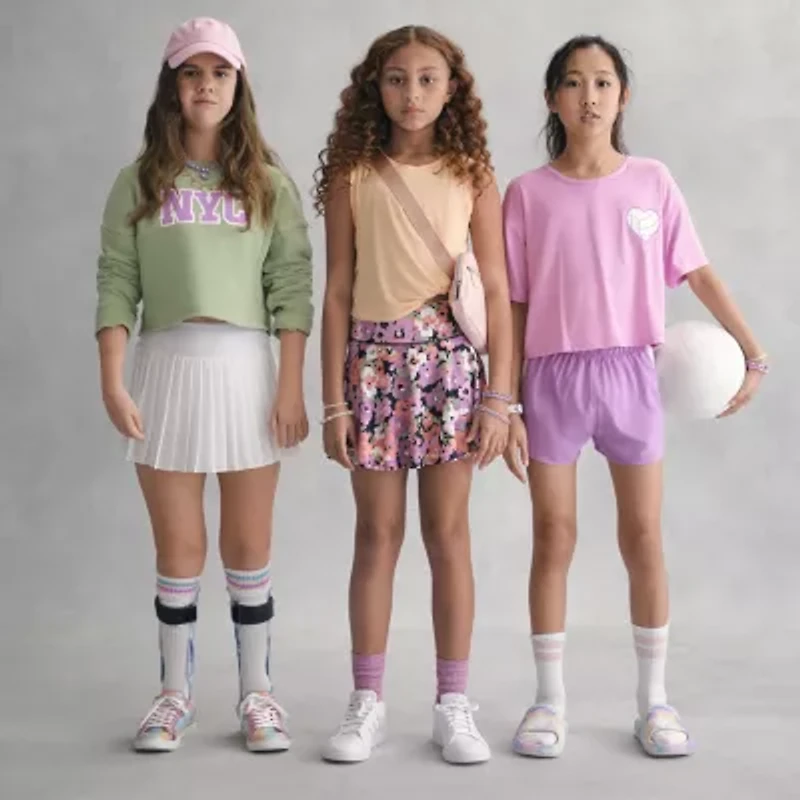 Xersion Little & Big Kid Girls Mid Rise Running Short