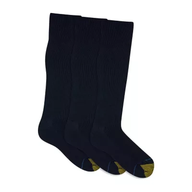 Gold Toe Metropolitan Dress Mens 3 Pair Over the Calf Socks