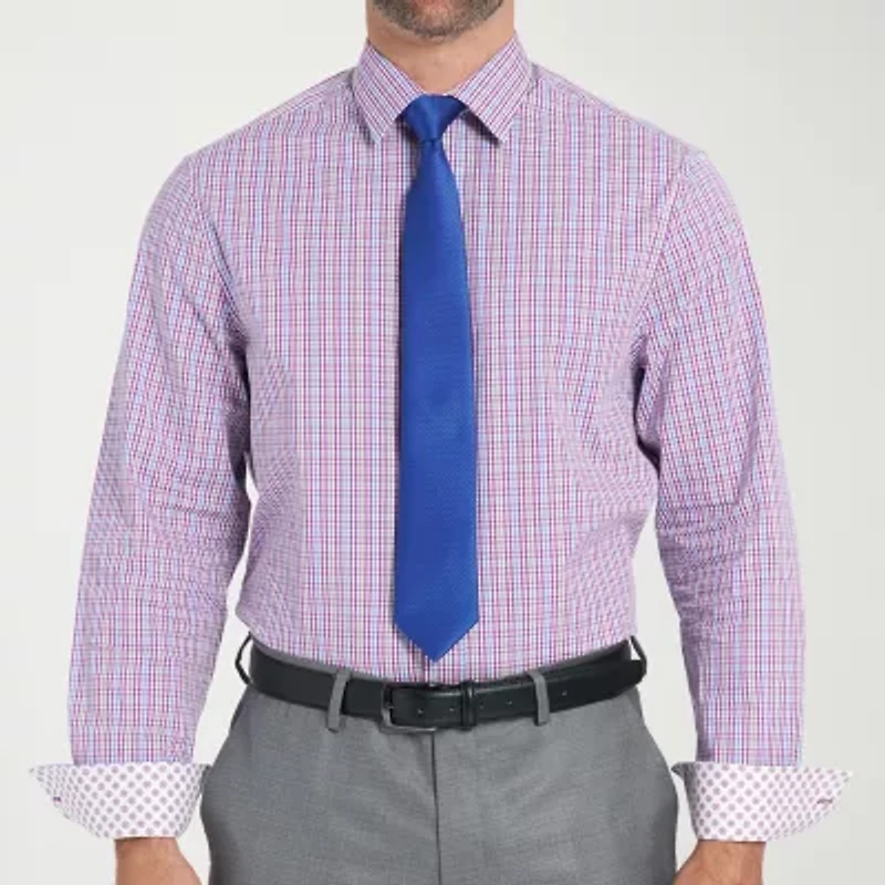 Nick Graham Mens Spread Collar Long Sleeve Shirt + Tie Set