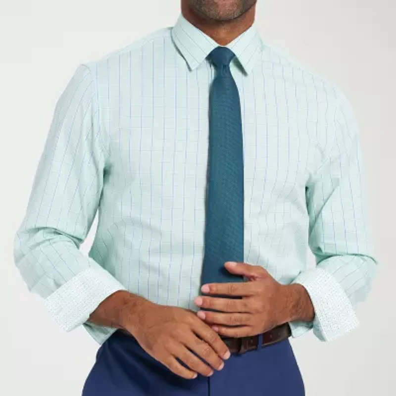 Nick Graham Mens Spread Collar Long Sleeve Shirt + Tie Set