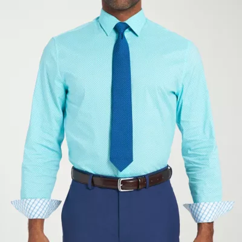 Nick Graham Mens Spread Collar Long Sleeve Shirt + Tie Set