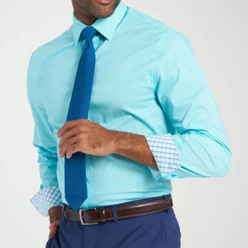 Nick Graham Mens Spread Collar Long Sleeve Shirt + Tie Set