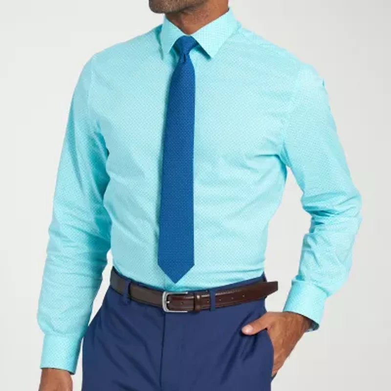 Nick Graham Mens Spread Collar Long Sleeve Shirt + Tie Set