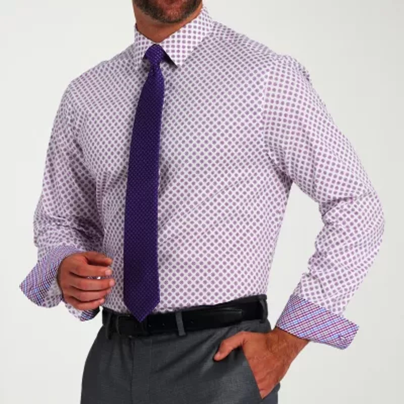 Nick Graham Mens Spread Collar Long Sleeve Shirt + Tie Set