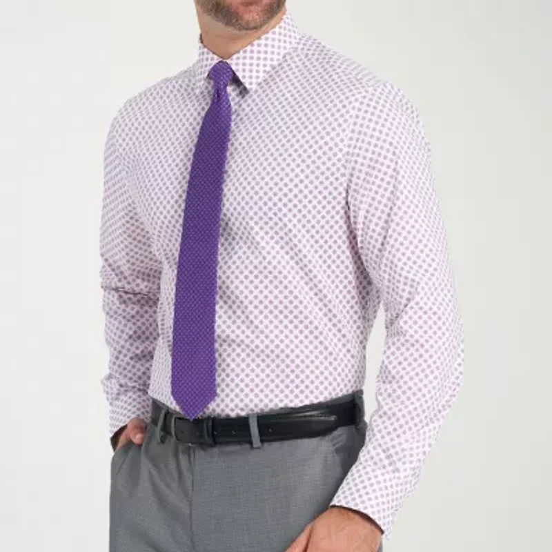 Nick Graham Mens Spread Collar Long Sleeve Shirt + Tie Set