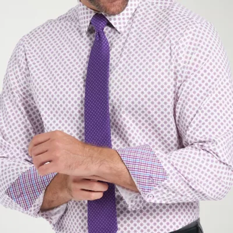 Nick Graham Mens Spread Collar Long Sleeve Shirt + Tie Set