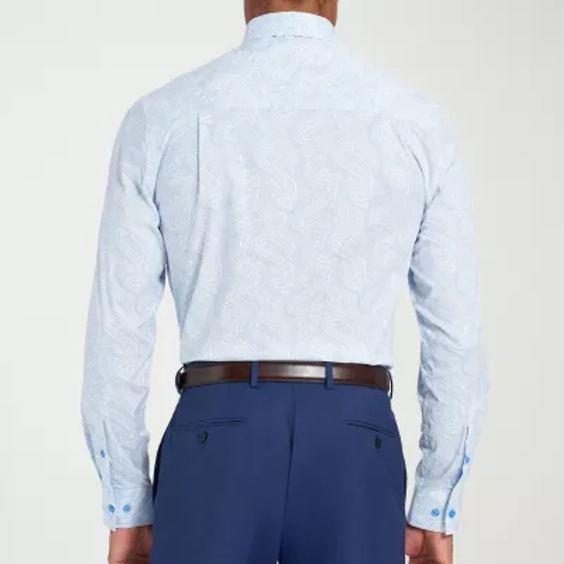 Nick Graham Mens Spread Collar Long Sleeve Shirt + Tie Set