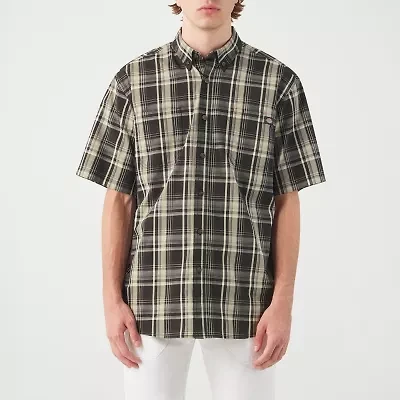 Dickies Flex Mens Short Sleeve Relaxed Fit Stretch Fabric Button-Down Shirt