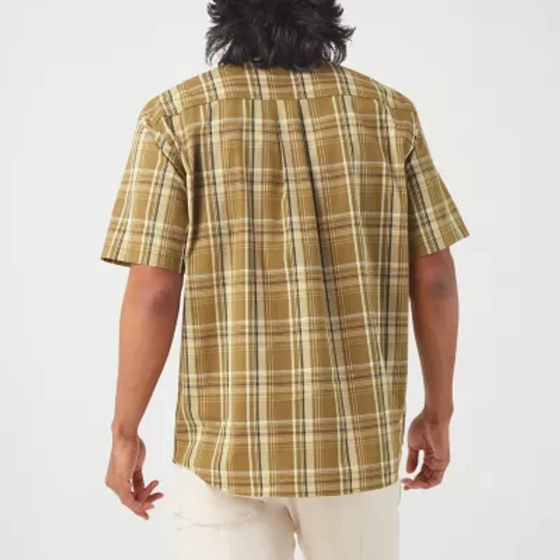 Dickies Flex Mens Short Sleeve Relaxed Fit Stretch Fabric Button-Down Shirt
