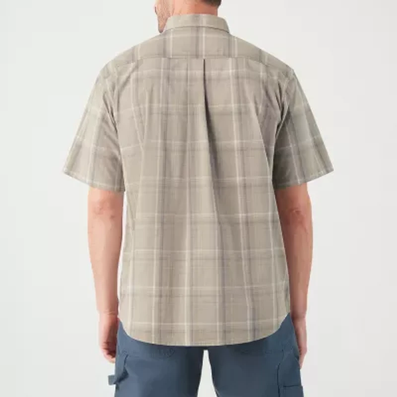 Dickies Flex Mens Short Sleeve Relaxed Fit Stretch Fabric Button-Down Shirt