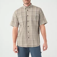 Dickies Flex Mens Short Sleeve Relaxed Fit Stretch Fabric Button-Down Shirt