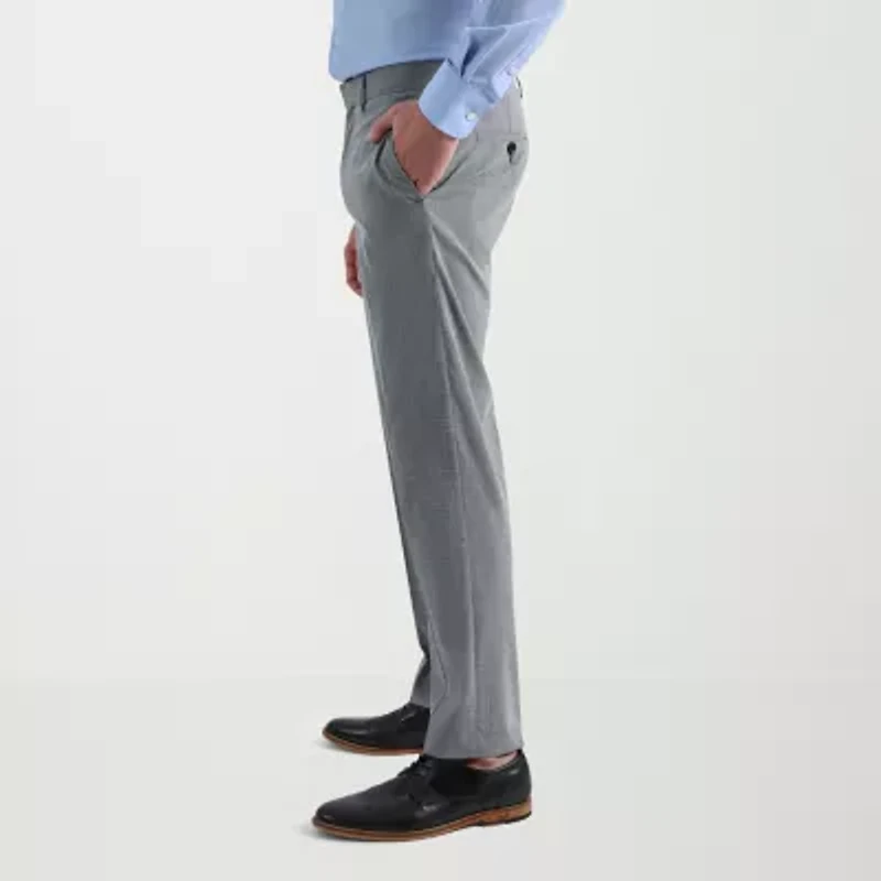 Haggar JMH 4 Way Stretch Houndstooth Mens Slim Fit Flat Front Suit Pant