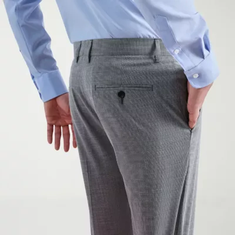 Haggar JMH 4 Way Stretch Houndstooth Mens Slim Fit Flat Front Suit Pant