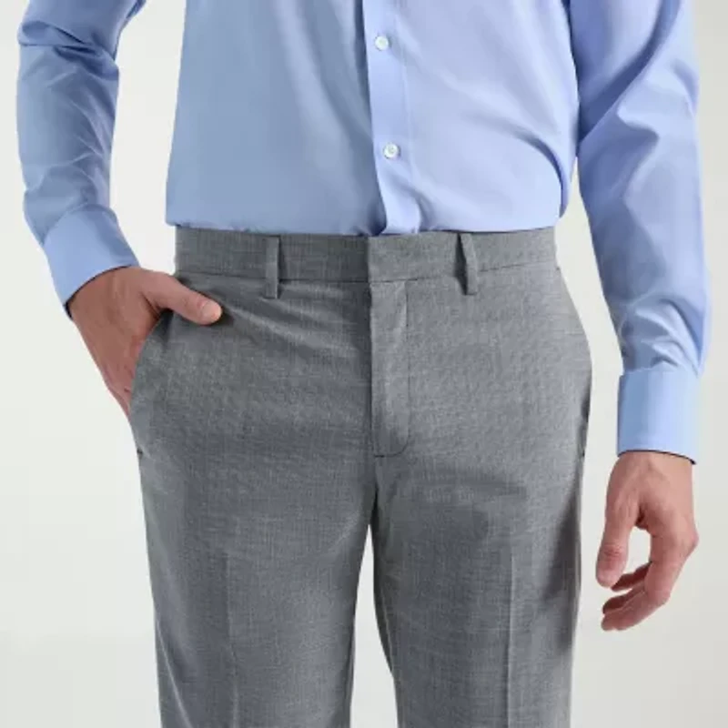 Haggar JMH 4 Way Stretch Houndstooth Mens Slim Fit Flat Front Suit Pant