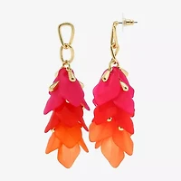 Bijoux Bar Gold Tone Womens Flower Drop Earrings