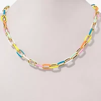 Bijoux Bar Gold Tone Womens 14 Inch Link Necklace