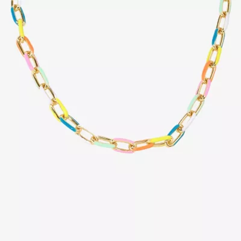 Bijoux Bar Gold Tone Womens 14 Inch Link Necklace