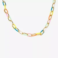 Bijoux Bar Gold Tone Womens 14 Inch Link Necklace