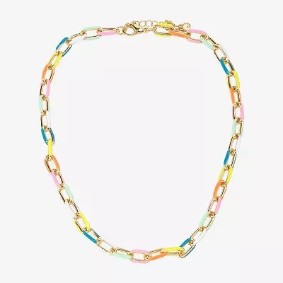 Bijoux Bar Gold Tone Womens 14 Inch Link Necklace