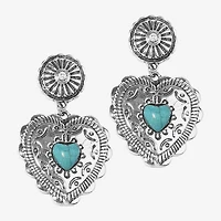 Bijoux Bar Silver Tone Womens Heart Drop Earrings