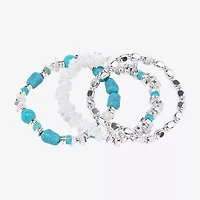 Bijoux Bar Silver Tone Womens 3-pc. Bracelet Set