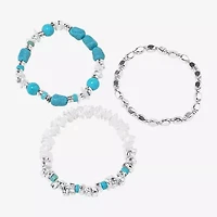 Bijoux Bar Silver Tone Womens 3-pc. Bracelet Set