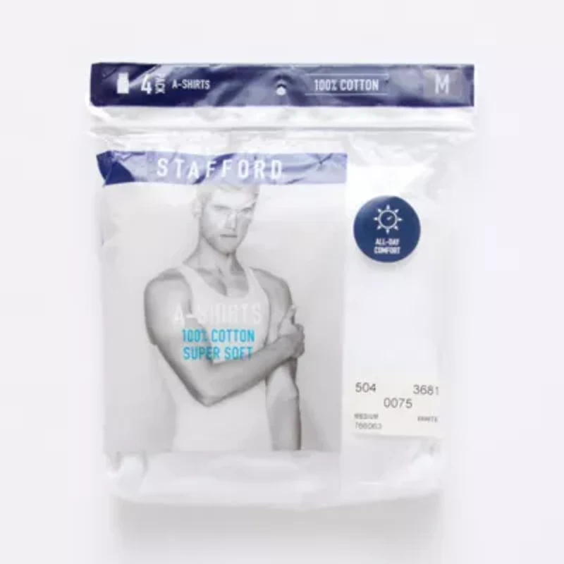 Stafford Ultra Soft Mens Sleeveless 4 Pack Tank