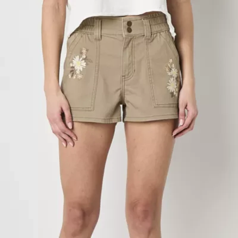 Arizona Womens High Rise Juniors Midi Short