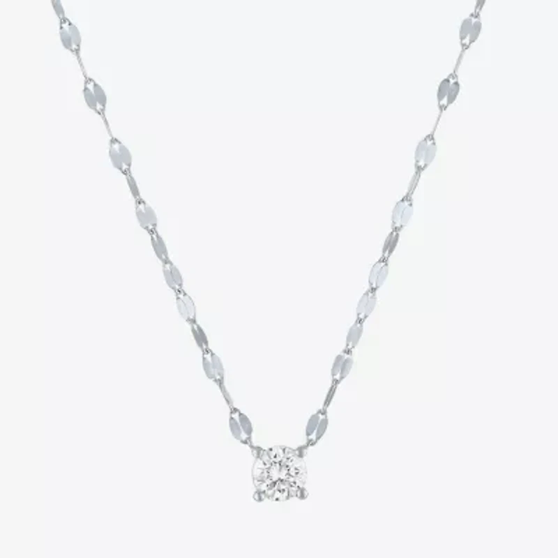 Diamond Addiction (G-H / Si2-I1) Womens 1/3 CT. T.W. Lab Grown White 10K Gold Round 16 Inch Pendant Necklace