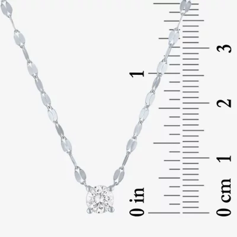 Diamond Addiction (G-H / Si2-I1) Womens 1/3 CT. T.W. Lab Grown White 10K Gold Round 16 Inch Pendant Necklace