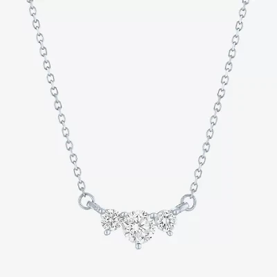 (Si2-I1/G-H) Womens 1/3 CT. T.W. Lab Grown White Diamond 10K Gold Round 18 Inch Pendant Necklace