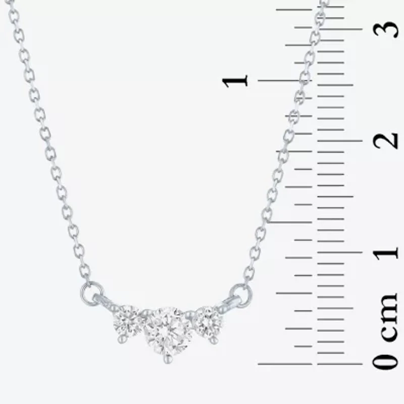 (Si2-I1/G-H) Womens 1/3 CT. T.W. Lab Grown White Diamond 10K Gold Round 18 Inch Pendant Necklace