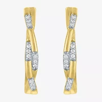 Diamond Addiction (G-H / I1-I2) Womens 1/ CT. T.W. Lab Grown White Diamond 14K Gold Over Silver Sterling Silver 20mm Hoop Earrings