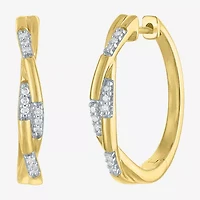 Diamond Addiction (G-H / I1-I2) Womens 1/ CT. T.W. Lab Grown White Diamond 14K Gold Over Silver Sterling Silver 20mm Hoop Earrings