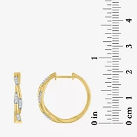 Diamond Addiction (G-H / I1-I2) Womens 1/ CT. T.W. Lab Grown White Diamond 14K Gold Over Silver Sterling Silver 20mm Hoop Earrings