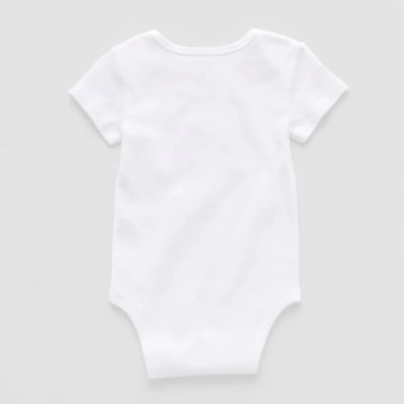 Okie Dokie Baby Boys Round Neck Short Sleeve Rib Bodysuit