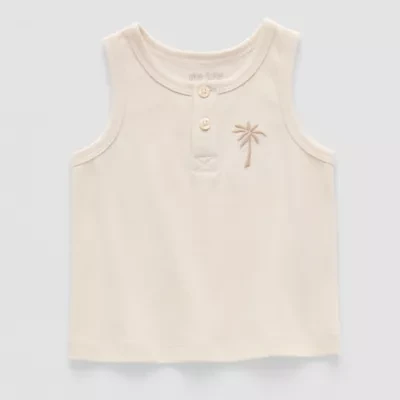Okie Dokie Baby Boys Henley Neck Sleeveless Tank Top