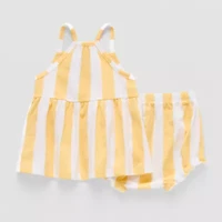 Okie Dokie Baby Girls Sleeveless Striped Dress Set