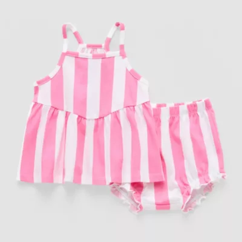 Okie Dokie Baby Girls Striped 2-pc. Dress Set