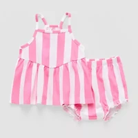 Okie Dokie Baby Girls Striped 2-pc. Dress Set