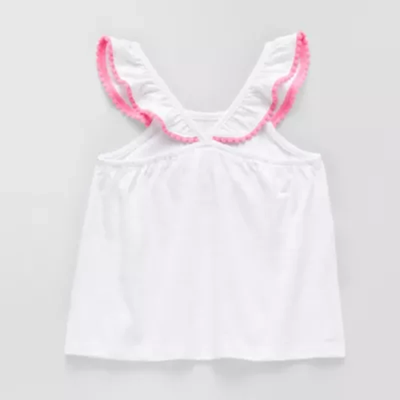 Okie Dokie Toddler & Little Girls Round Neck Short Sleeve Tank Top